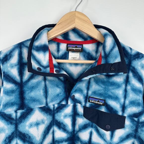 Patagonia Synchilla Snap T Fleece Jacket Shibori Diamond Tie Dye Pullover - Picture 4 of 8